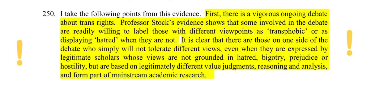 2/ This High Court judge saw through the political manipulation of labelling gender critical feminists ‘transphobic’ & ‘hateful.’