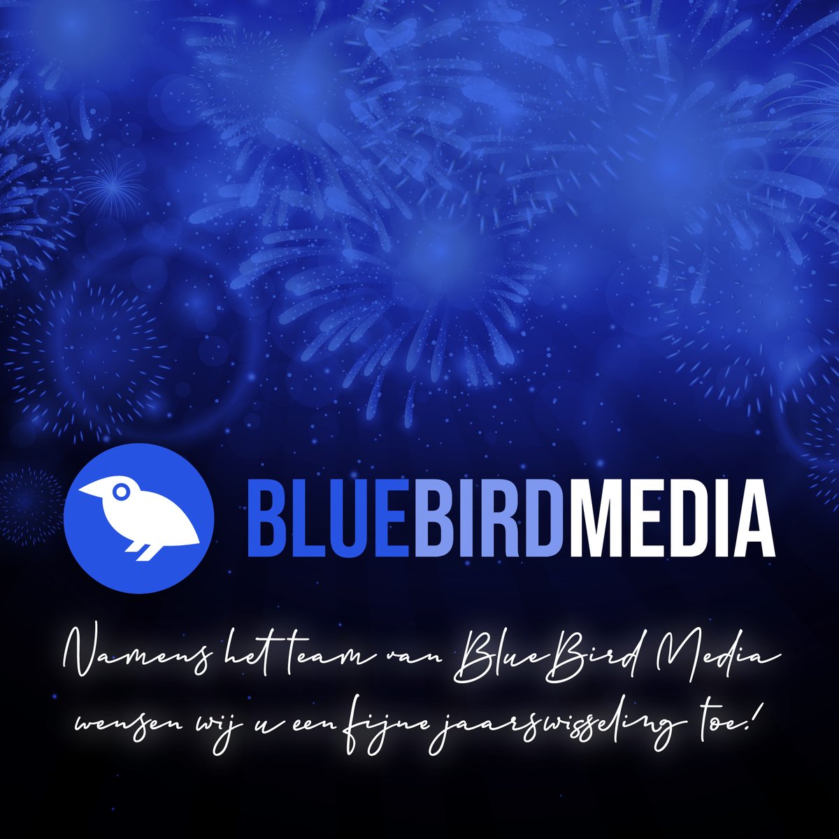 BlueBirdMedia's tweet photo. Namens het team van BlueBird Media wensen wij u een fijne jaarswisseling toe! https://t.co/4ZdzmmaBup