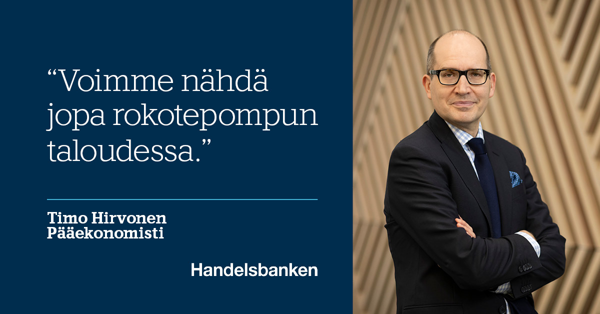 "Pomppuja nähdään matkan varrella, mutta odotettavissa on rauhallisempaa menoa kuin tänä vuonna", ennakoi pääekonomisti <a href="/HirvonenTimo/">Timo Hirvonen</a> vuotta 2021.

Lue lisää: email.info.handelsbanken.fi/article/0/40/4…
#talous #kasvu #rokote