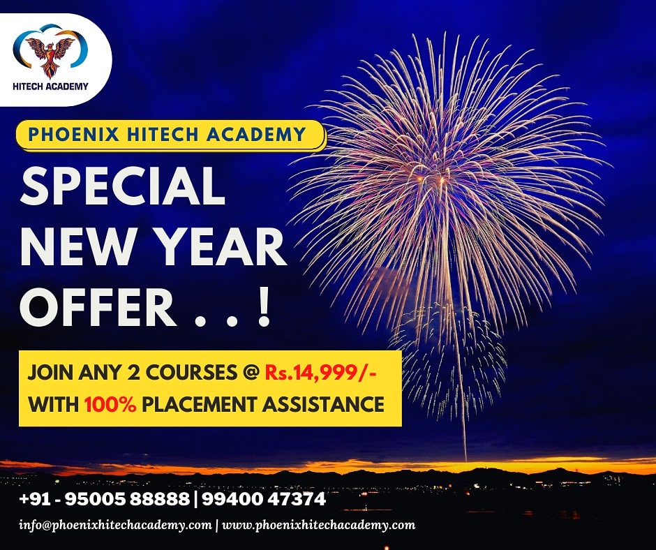 phoenixhitech20's tweet image. Happy New Year to All . . !

Phoenix Hitech Academy brings you the best offer of the year.

Join any 2 courses @ Rs.14,999/-  with 100% Placement assistance.

#phoenixhitechacademy #digitalmarketingtraininginchenani #fullstackdevelopertraininginchennai #dotnetTraininginchennai