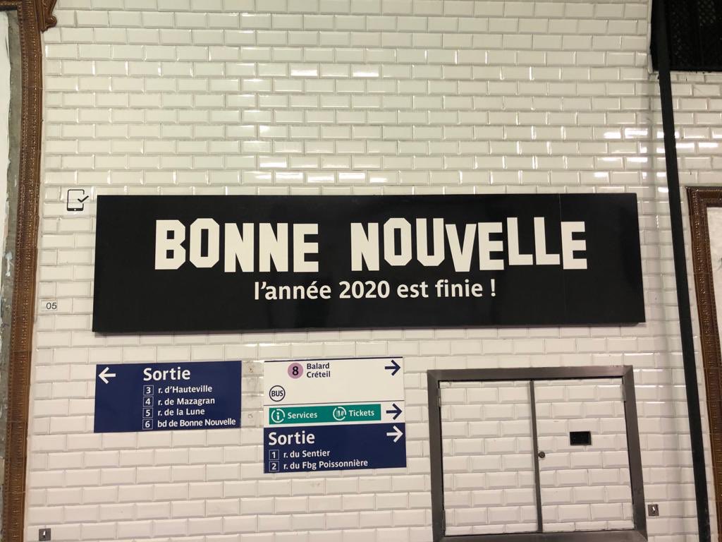 LeaCommeau's tweet image. Bonne nouvelle, l’année 2020 est finie 🥳 ! Belle surprise pour nos voyageurs @Ligne8_RATP @Ligne9_RATP en cette fin d’année si particulière.