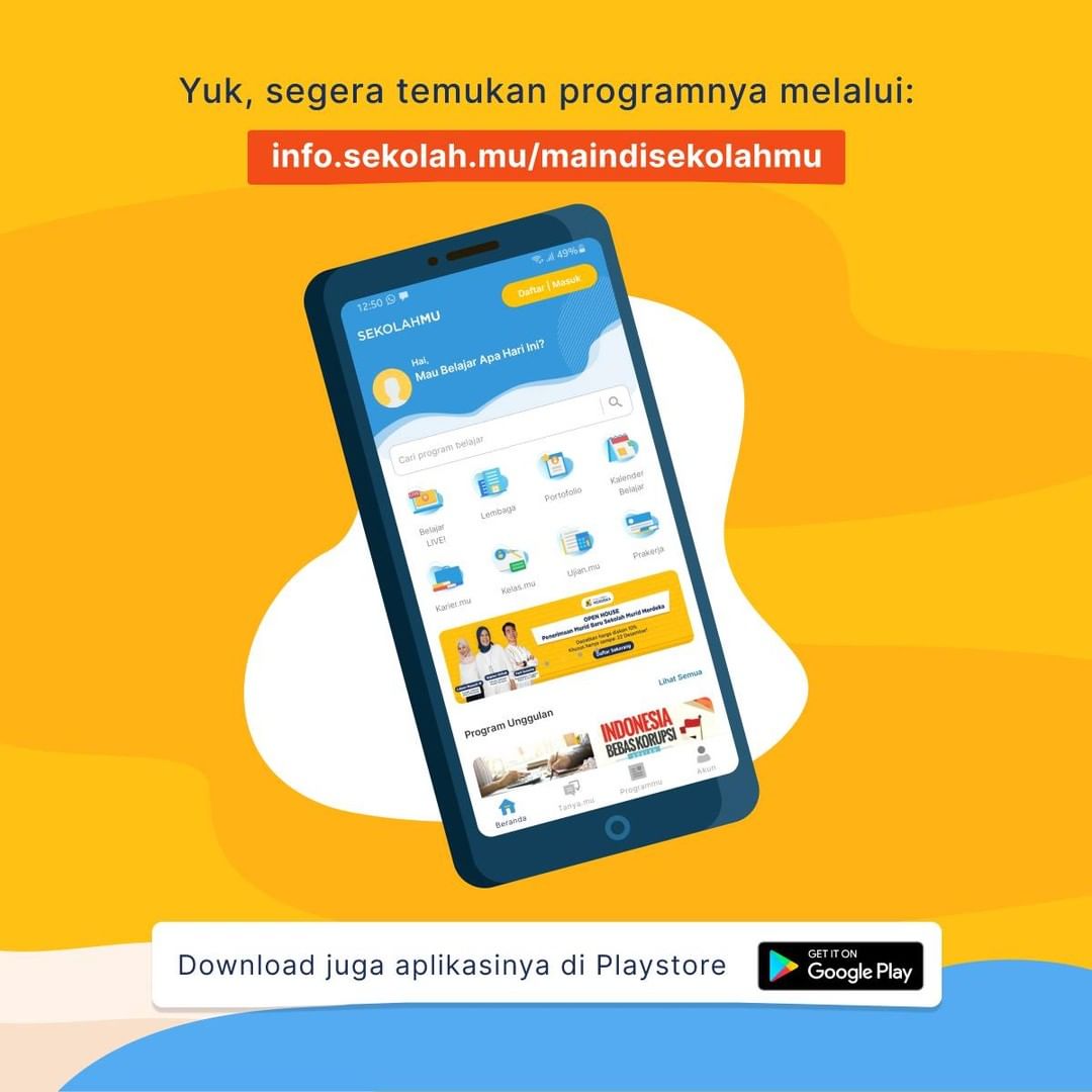 sekolahmuid's tweet image. Hai, Ibu dan Ayah!

Ibu dan Ayah bingung ingin buat aktivitas apa ya di liburan akhir tahun anak?

Yuk, mulai siapkan jadwal libur akhir tahun dan ajak anak bermain di Sekolah.mu!🙌

#sekolahmu #liburan #programseru #anak #sekolahmumasadepanmu #belajardarimanasaja