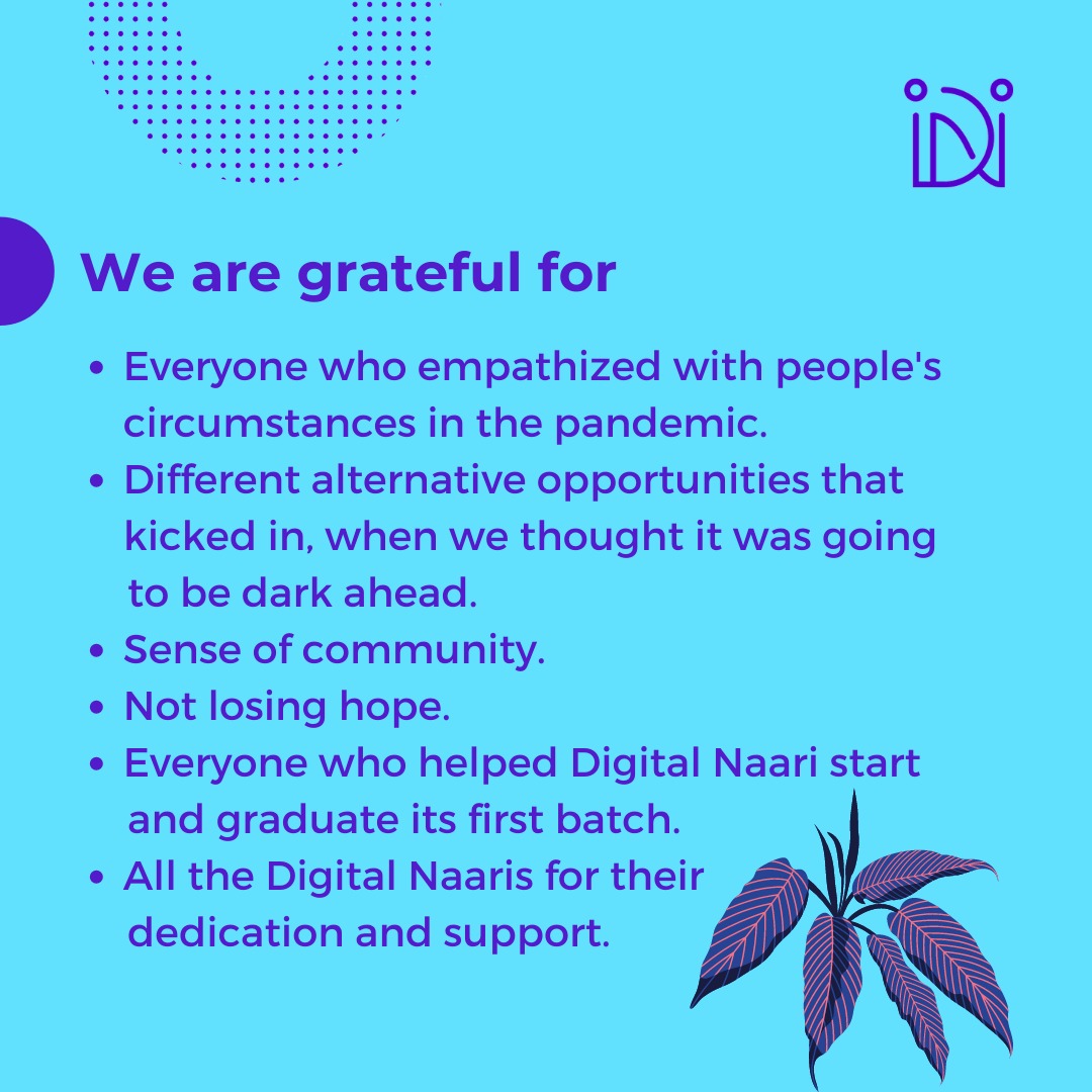 NaariDigital's tweet photo. What are you grateful for in 2020?
#grateful #womenempowerment #WomenSupportingWomen #women #digitalnaari #opportunity https://t.co/0wsEUrXbAF