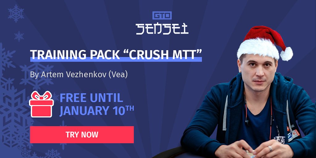 Simplepostflop's tweet image. "Crush MTT" Pack by Vea is released in the GTO Sensei app! Absolutely Free until January 10th! simplepoker.com/en/News/Crush_… #gtotrainer #gtosensei #mobilecoach #poker #mobilepokerapp #learnpoker #mttpoker