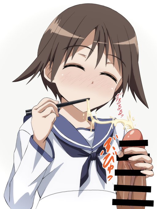 描き納め絵
年越しそば?を食べる芳佳ちゃん 