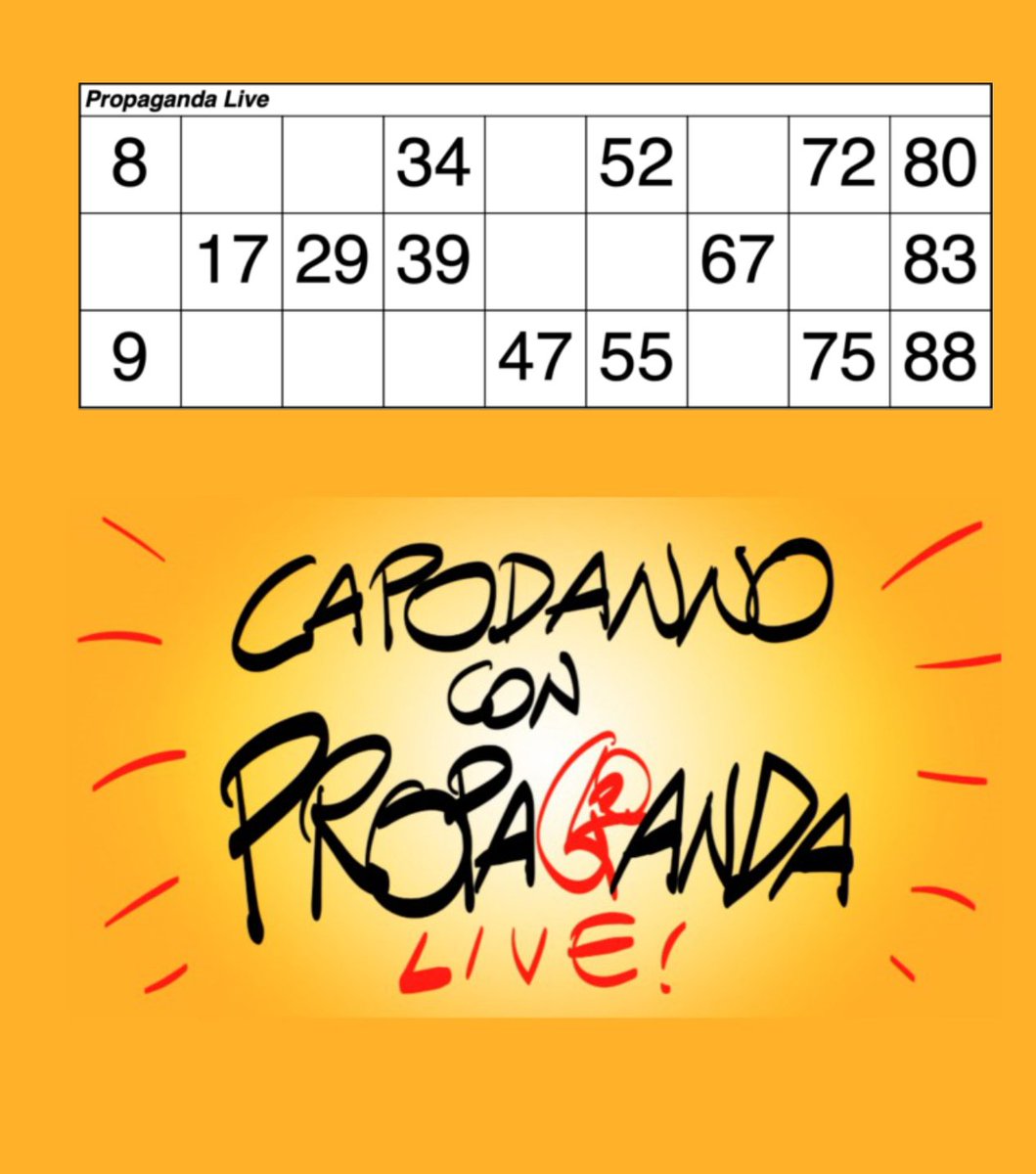 #propagandalive, #propagandatombola speriamo nel 2021 :o