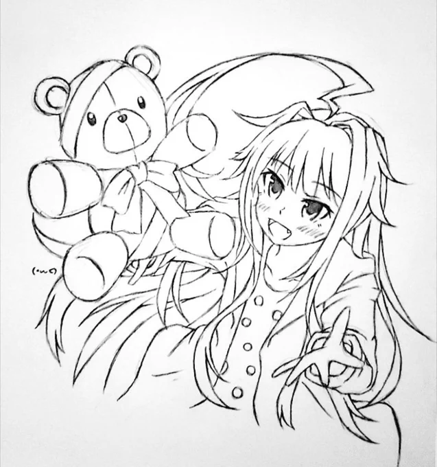 @base_k_750 ありがとうございますヾ(。・ω・)ノ 元々はワンドロ絵を書き直した物ですね アナログだからこそ、落書きに収まらずに、説得力のある絵を続けていきたいですなあ 