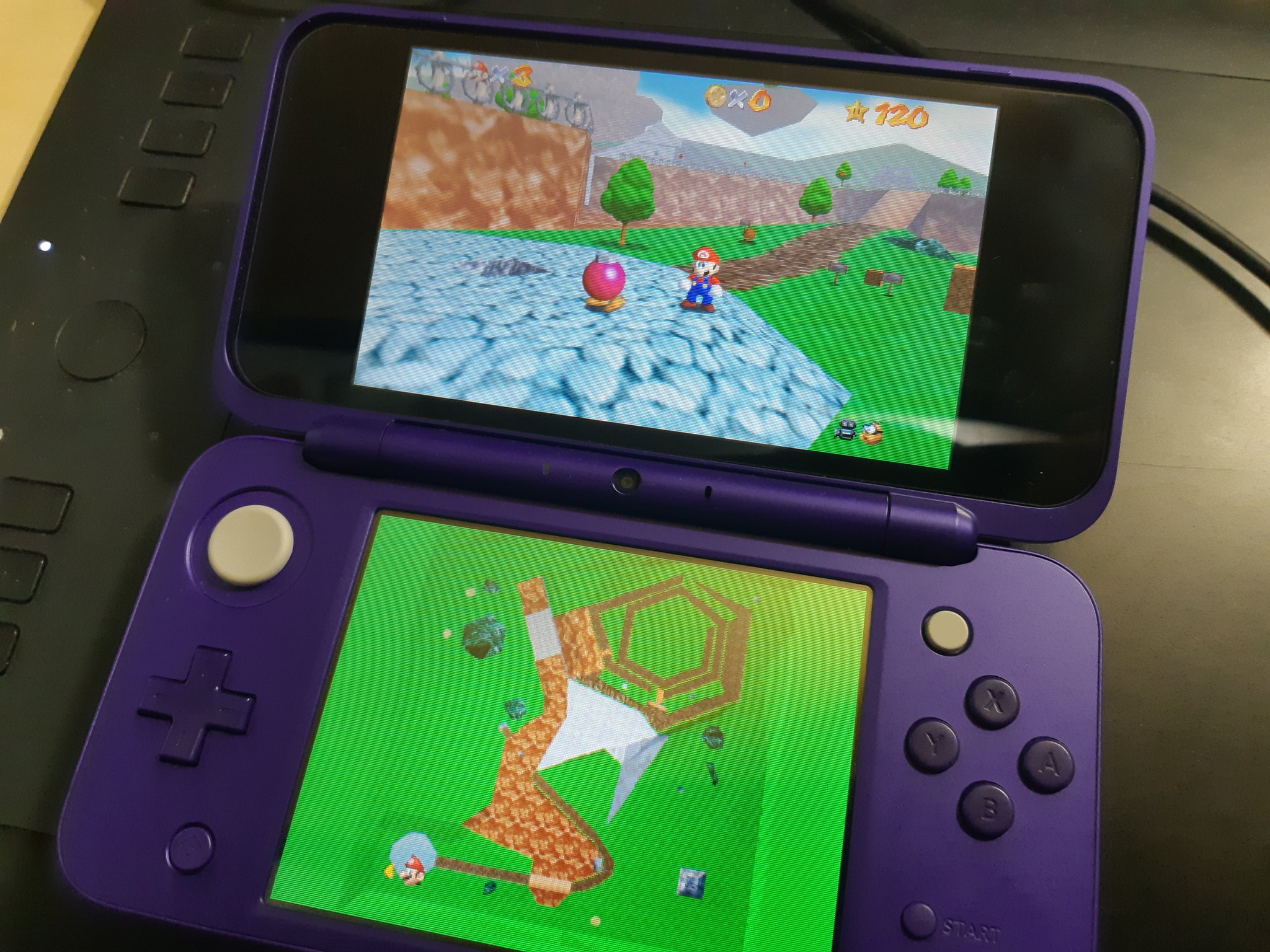 Akfamilyhome on "The Mario 64 3DS source port now has minimap support and can run at a near stable 60fps which is pretty sick. up might be to see stereoscopic