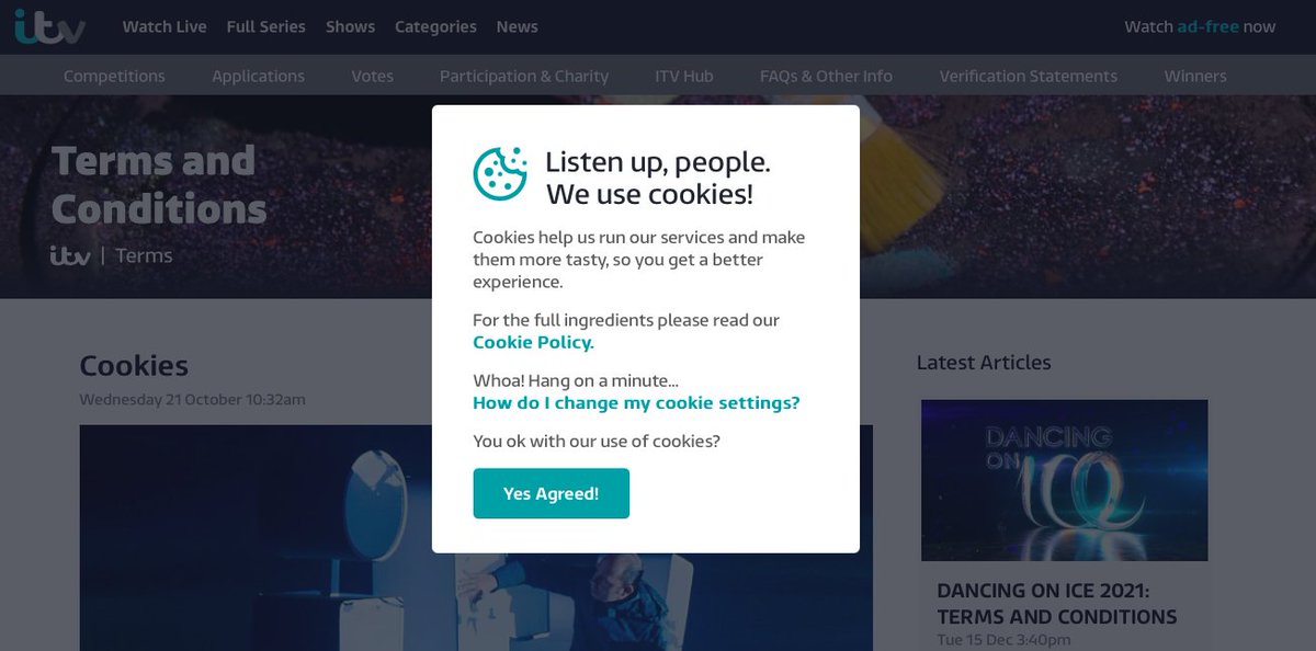 weaverofwebs's tweet photo. @GMB @RevRichardColes Great campaign 👏However, I suggest you adjust the pop up related to cookies on the site where volunteers can sign up. Currently volunteers cannot opt-out of cookies and links lead to pages that cannot be read unless you agree to cookies! #dataprivacy #dataethics #privacymatters https://t.co/XDW4KUX8bE