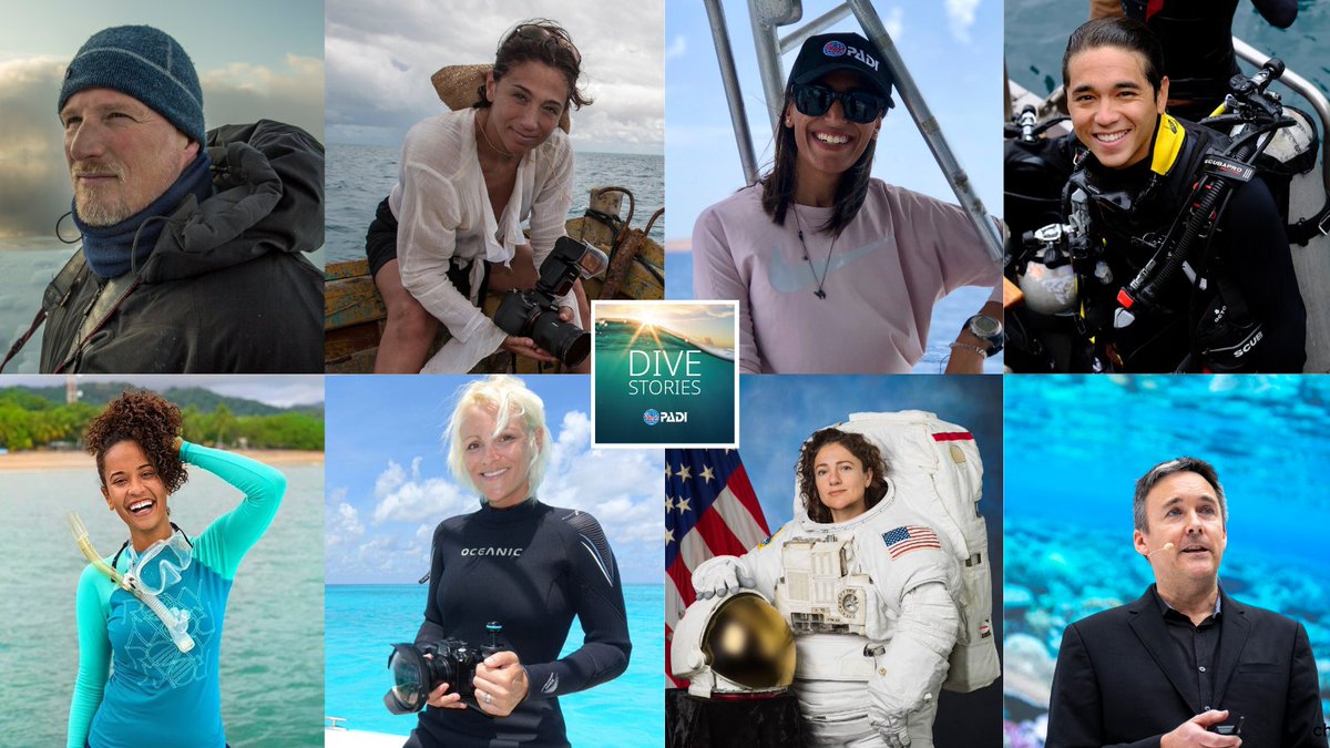 PADI's tweet photo. Have you listened to all 7 episodes of Dive Stories Podcast? With a new episode each month, @Ocean_Allison is talking all things in and around the ocean with diving’s most inspirational characters. Listen and subscribe in your favorite podcast app ➡ https://t.co/XuKGq9Oa6N https://t.co/fK5pRRdsQV