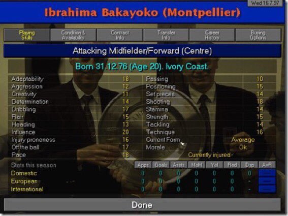 sid_lambert's tweet photo. On the last day of the year, we celebrate a Championship Manager icon. 

Goals and assists galore. A legend of your laptop. A prince of your PC.

Happy Birthday Ibrahima Bakayoko. Thanks for the memories, old son. https://t.co/8I7ENfPOPU