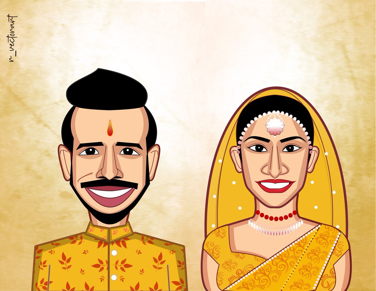 RVectorart's tweet image. Caricature @yuzi_chahal @Dhanashreee9 ..
Hope you like it😊❤