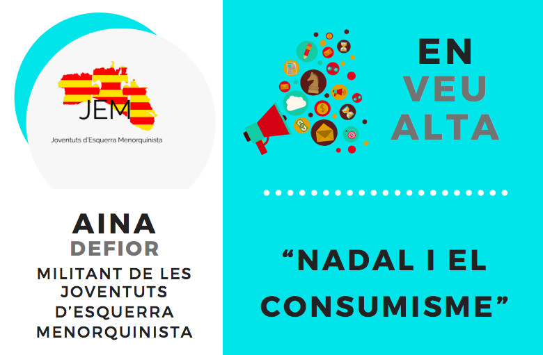 PSMMenorca's tweet photo. N’Aina Defior, de les JEM, reflexiona ‘En Veu Alta’ sobre el binomi consumisme- Nadal.

👉 Us convidem a llegir-lo ➡️ https://t.co/uJfJuo5poY https://t.co/9qOLr0hZQ7