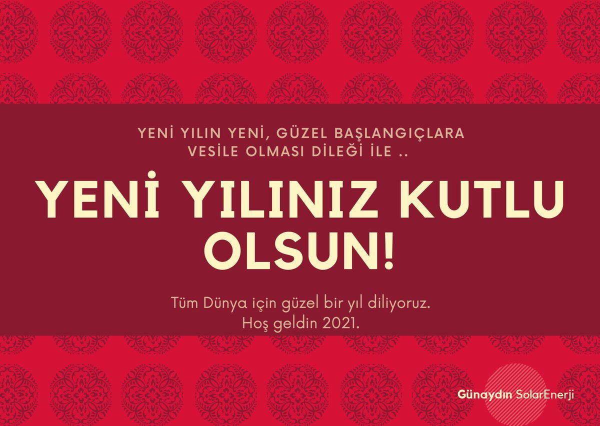 Yeni yılın yeni,güzel başlangıçlara vesile olması dileği ile ..