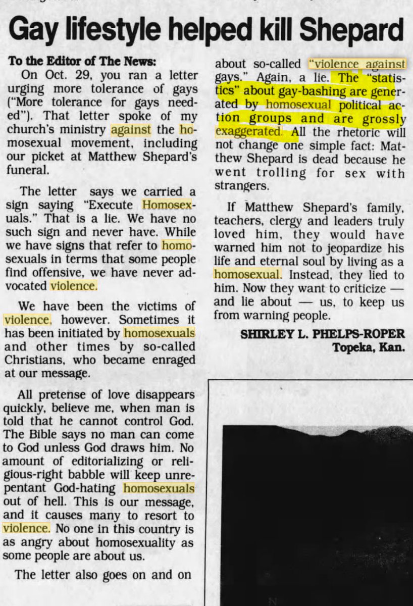 The Indianapolis News (Indianapolis, Indiana), 13 Nov 1998'The letter also goes on and on about so-called "violence against gays." Again, a lie. The "statistics" about gay-bashing are generated by homosexual political action groups and are grossly exaggerated'