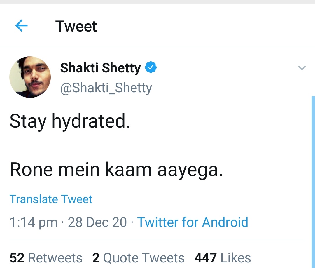 Hope shetty saab is hydrated today
