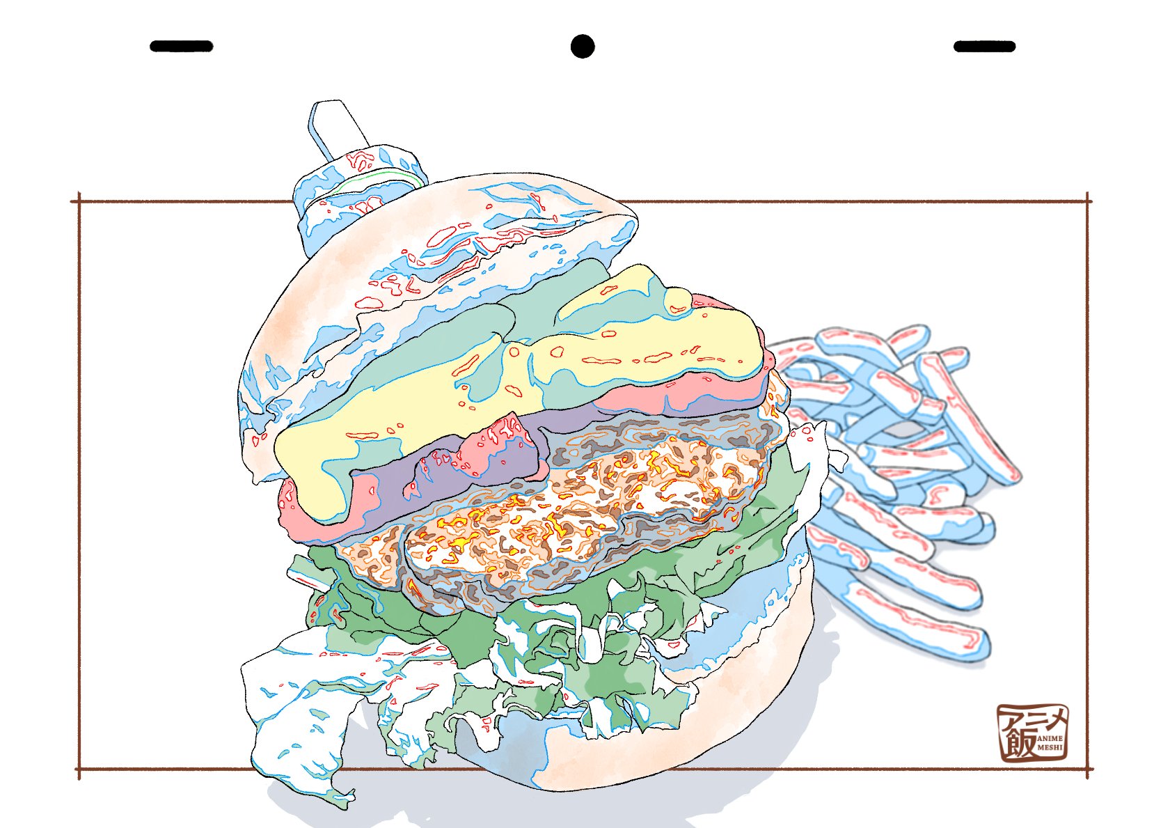 アニメ飯 ハンバーガー ラフ原と仕上げ処理 お肉の描き方は 衛宮さんちの今日のごはん に登場するハンバーグを参考してみた アニメ飯 アニメ飯 ハンバーガー ラフ原と仕上げ処理 お肉の描き方は 衛宮さんちの今日のごはん に登場するハンバーグを参考してみた アニメ飯