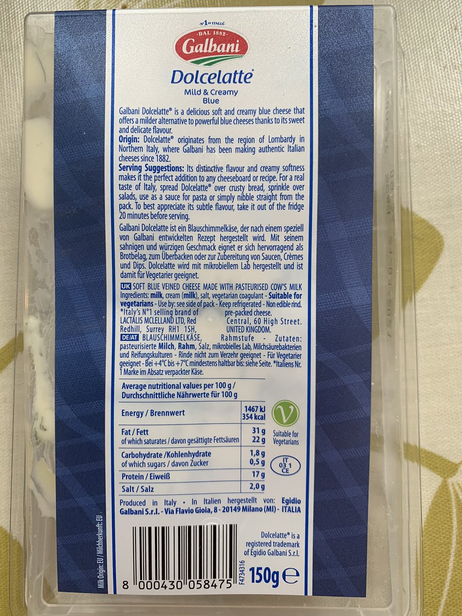 VoiceoverHelen's tweet image. #cheesecrisis #klaxon My #dolcelatte is sour and disgusting 😭😭😭@GalbaniCheese I am sooooooo sad! We love dolcelatte 😔
