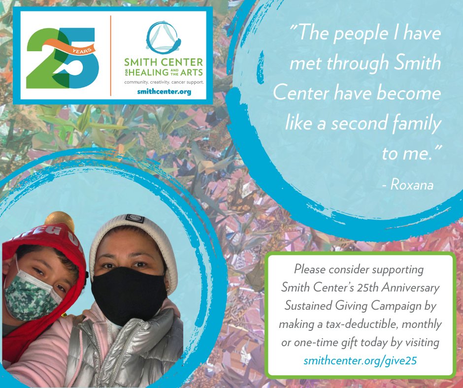 "I couldn’t be more grateful for the people I met through Smith Center. They have become like a second family to me." -  Roxana

Support Smith Center as it enters its 25th year.  smithcenter.org/give25

#transformcancer  #ayacancer