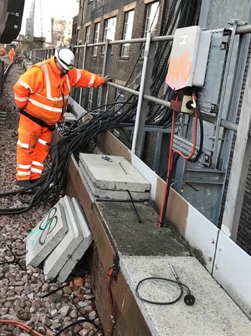 Trains run on tracks... but the railway runs on cables! Miles of them! One of our biggest jobs this Christmas was between Blackfriars, London Bridge + New Cross, where we were doing some serious cable management (like behind the TV, only bigger). /1