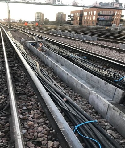 Trains run on tracks... but the railway runs on cables! Miles of them! One of our biggest jobs this Christmas was between Blackfriars, London Bridge + New Cross, where we were doing some serious cable management (like behind the TV, only bigger). /1