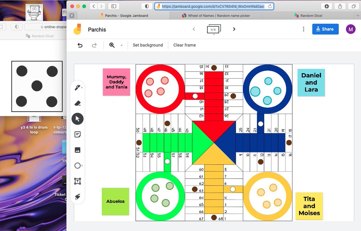Mrfmusicteach's tweet photo. All set for our end of year’s virtual party with the family in Spain 🇪🇸 🇬🇧 ❤️❤️Ludo game with #jamboard , Bingo with #bingobaker, Spanish @GetKahoot and jigsaw puzzles @JigsawPlanet HAPPY NEW YEAR!! 😍 https://t.co/RpBkbI1HtG