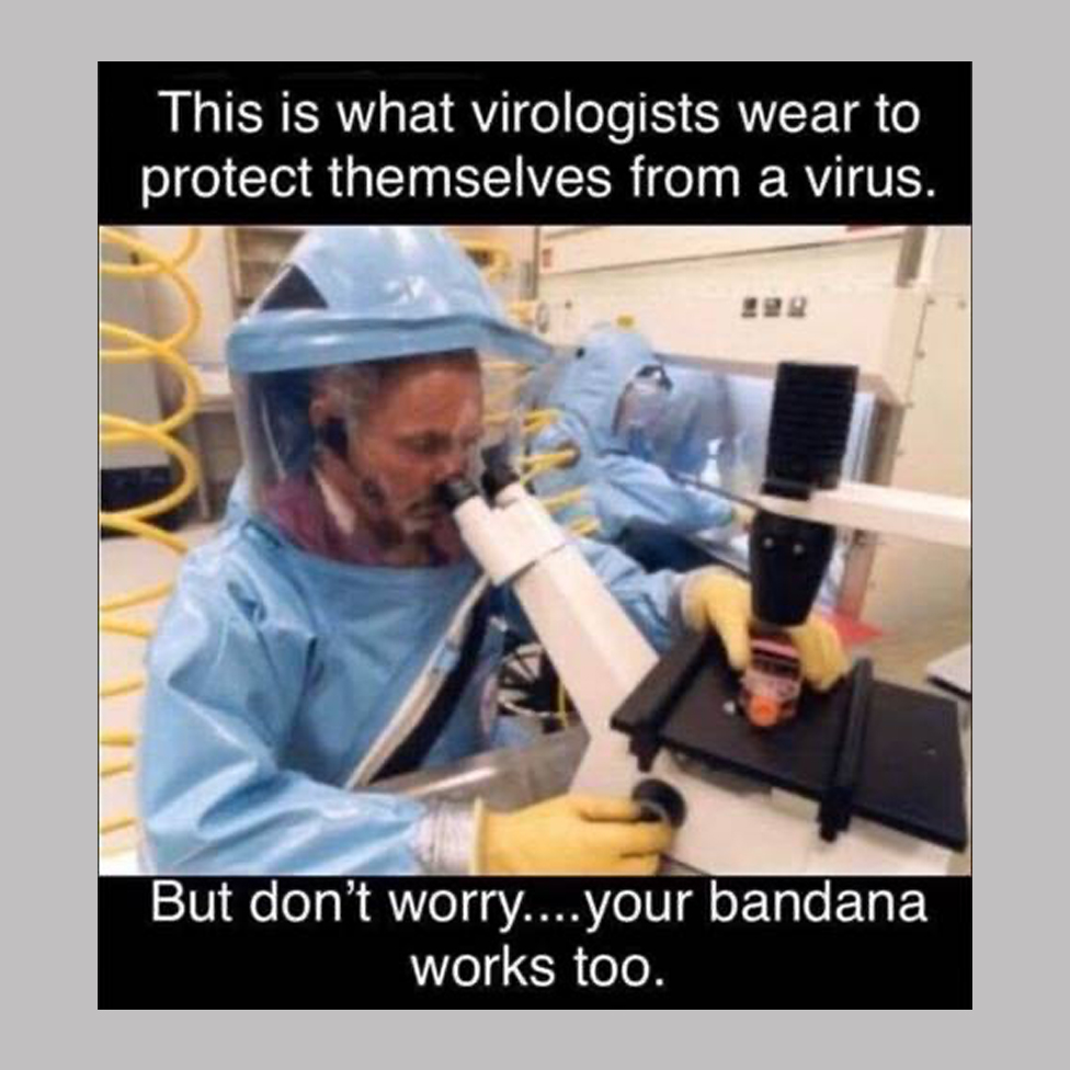 CtrWoodcraft's tweet photo. @chichester @kirstiealley It sure is complicated... which mask should I choose? Or should I wear what Virologists wear who, like we, are exposed to the virus. Is critical thinking asking too much? https://t.co/3fBA2YkKRA