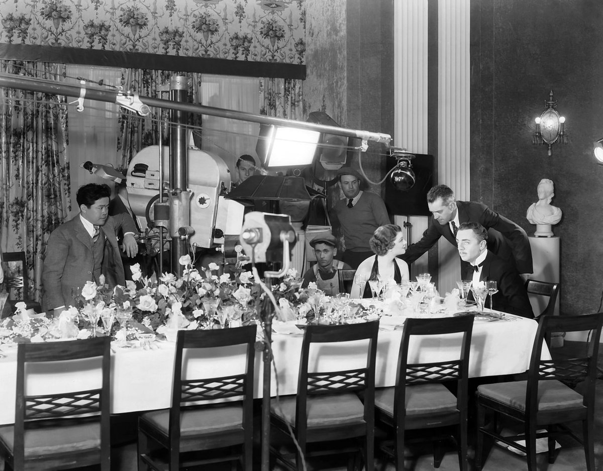 A behind-the-scenes photo while getting ready to film the dinner party scene.  #TheThinMan  #TCMParty