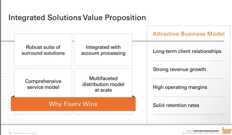 12) Integrated Solutions is the other  $FISV issuer processing unit, which serves 3,500+ small/mid-sized banks in  that overlap with FISV’s core processing footprintWith nearly $1B revenue, its tightly bundled card processing + core account processing drives differentiation  https://twitter.com/bluetoothdds/status/1339437491548516352