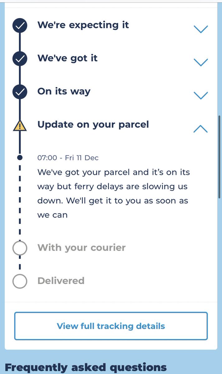 natalieeeg_'s tweet photo. @SkinnydipLondon I ordered a gift for someone on the 9th December and it hasn’t arrived. It seems to be stuck here according to the parcel tracker? Just wondering what I should do next? https://t.co/5xGmq8Fdh9