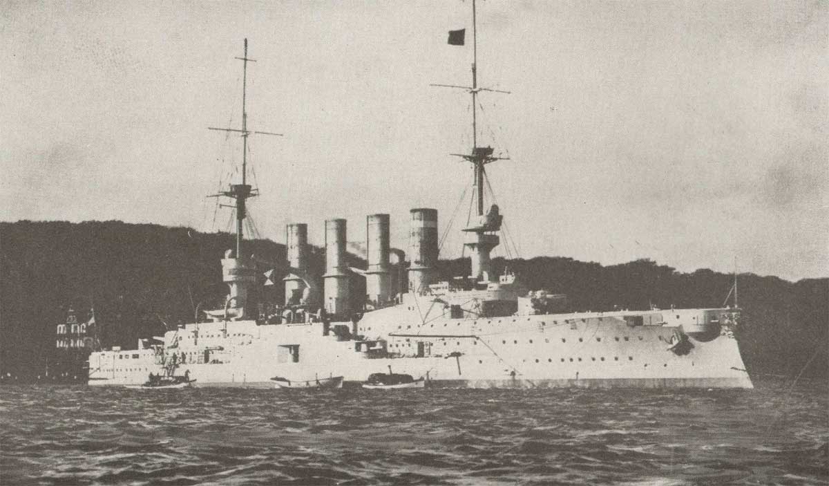 Interestingly Intelligence reached Admiral Jerram at Hong Kong that it was the Armoured cruiser Gneisenau which fled Singapore rather than the Geier.