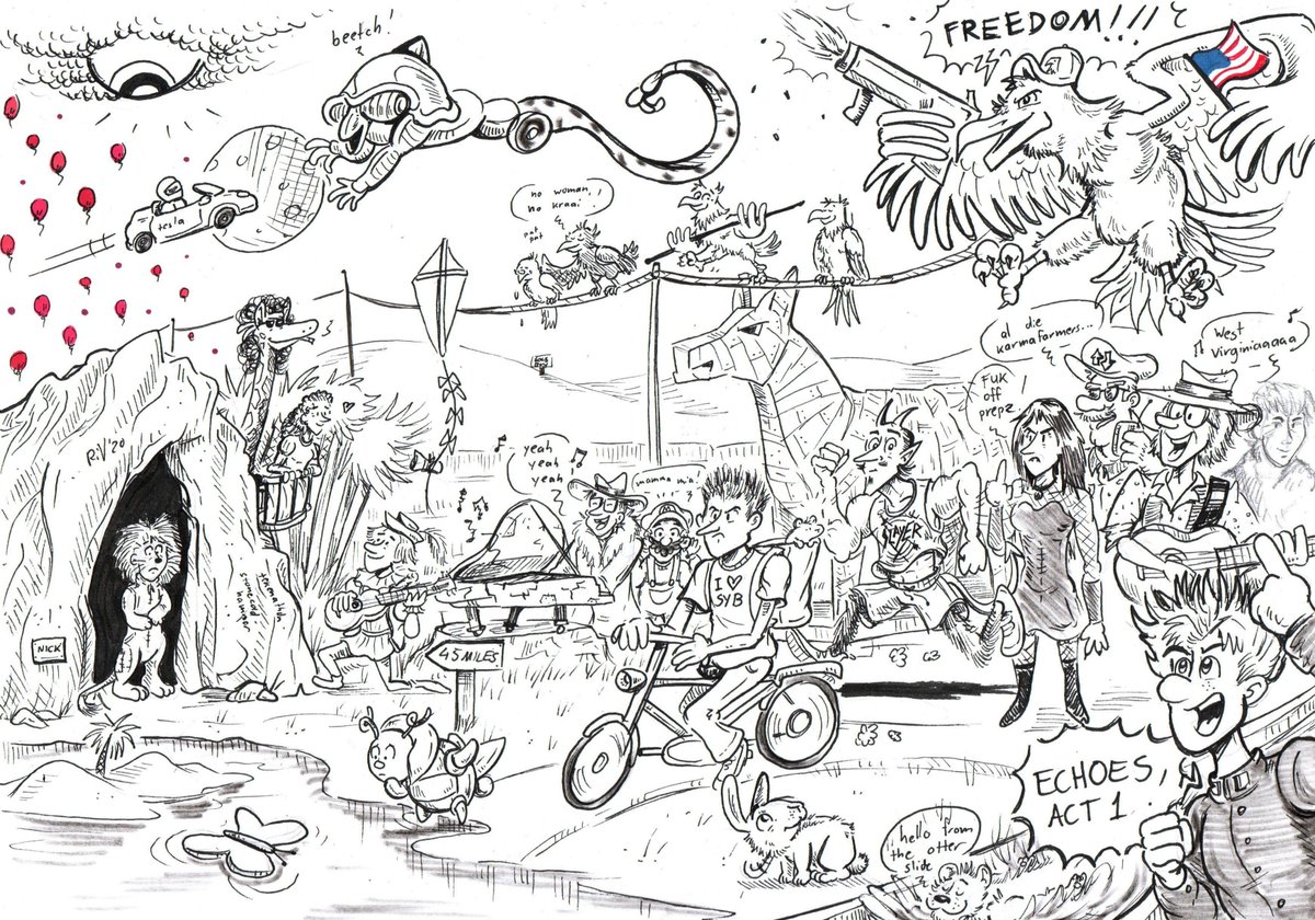 tekenathon's tweet photo. De een-na-laatste tekening alweer! Met de langste plaat van de Top 2000, Arjen Lubach toen hij nog over cavia's zong, een Harry Potter-fanfictie en verwijzingen naar de vader van X AE A-XII.

#top2000 #nporadio2 @NPORadio2 https://t.co/bhQeDW77x6