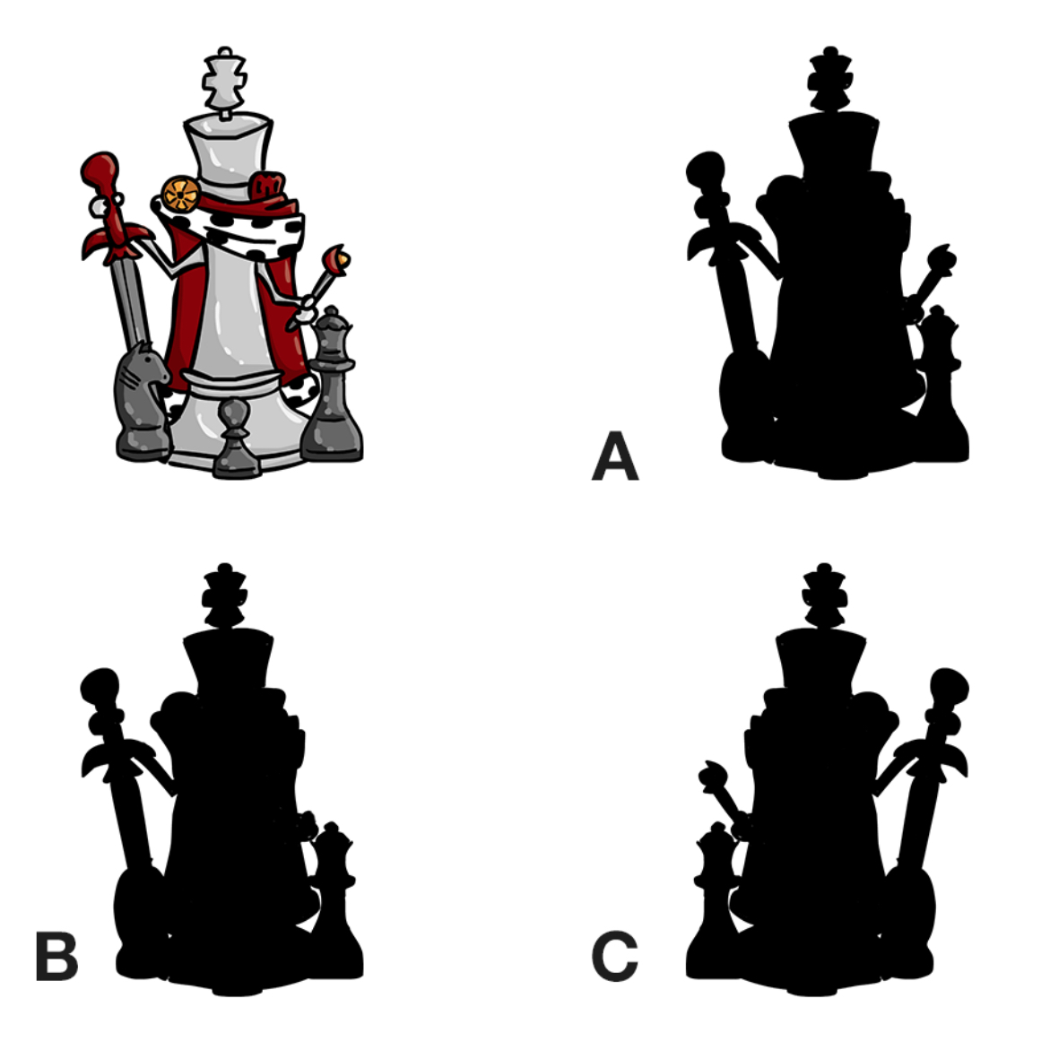 Chessity's tweet image. Weet jij welke schaduw bij de schaakkoning hoort? #evenpuzzelen