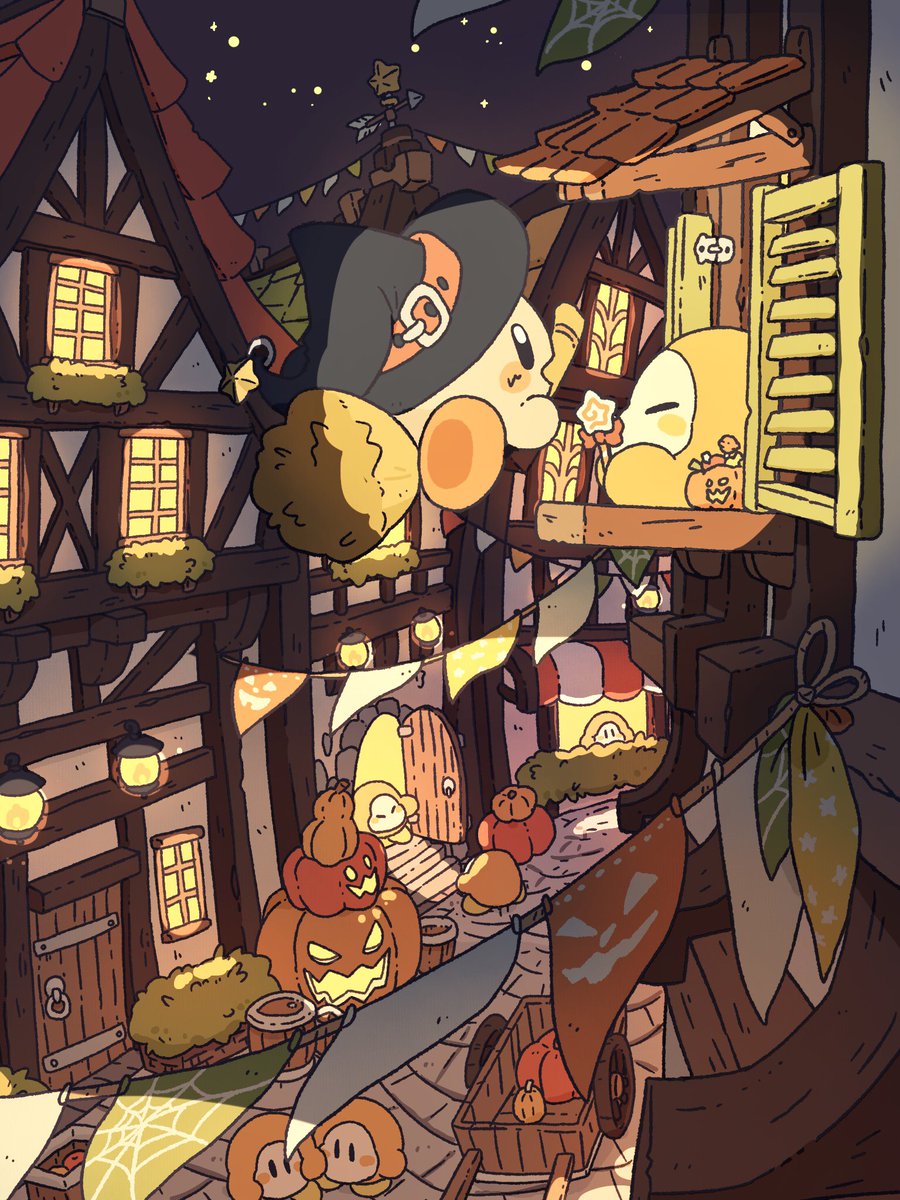 hat witch hat halloween pumpkin window night jack-o'-lantern  illustration images