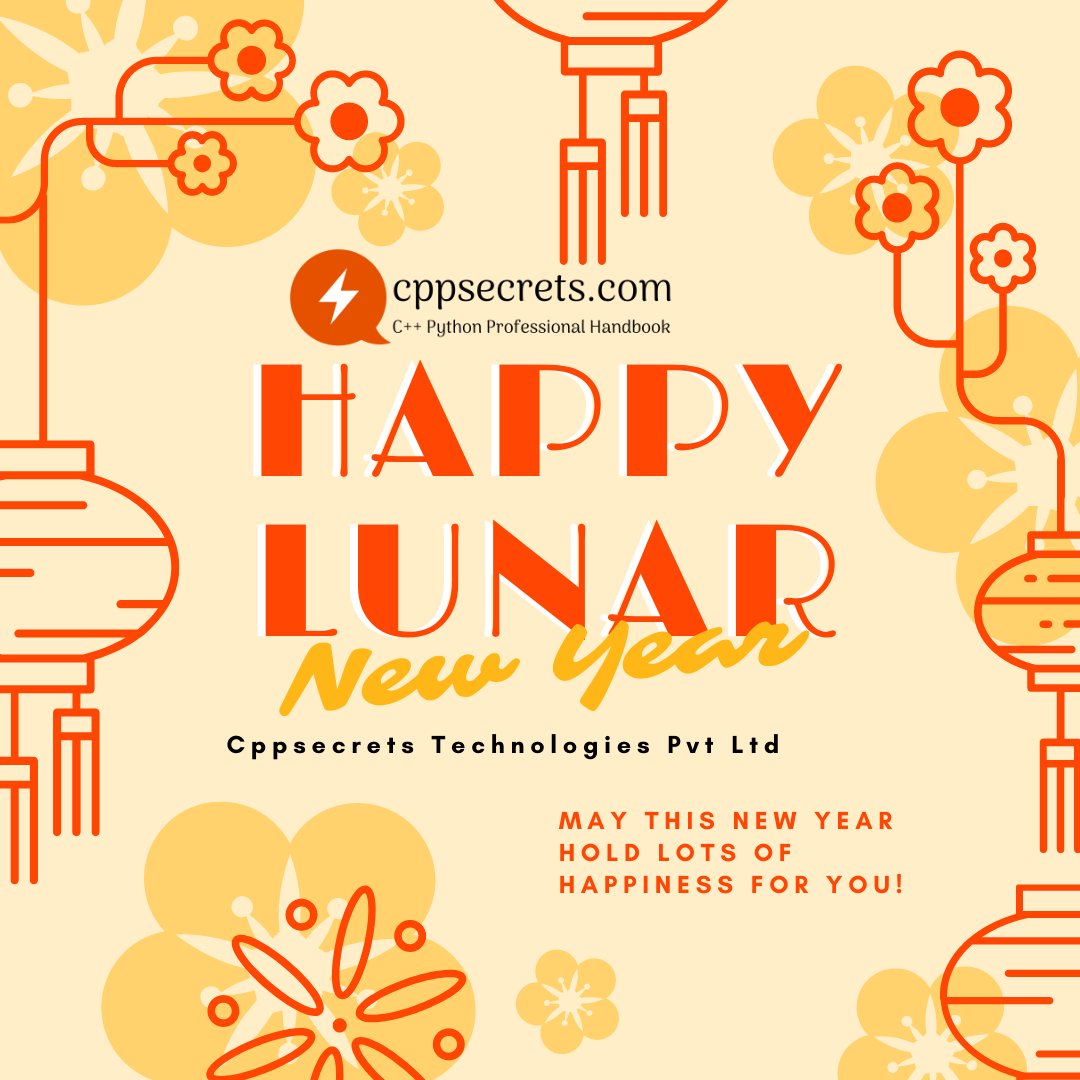 cppsecrets's tweet image. “Here's to a bright New Year and a fond farewell to the old; here's to the things that are yet to come.“Wishing you a happy, healthy New Year.” “May the New Year bless you with health, wealth, and happiness.”
#cppsecrets #100DaysOfCode #100DaysOfMLCode #100DaysWithCppsecrets