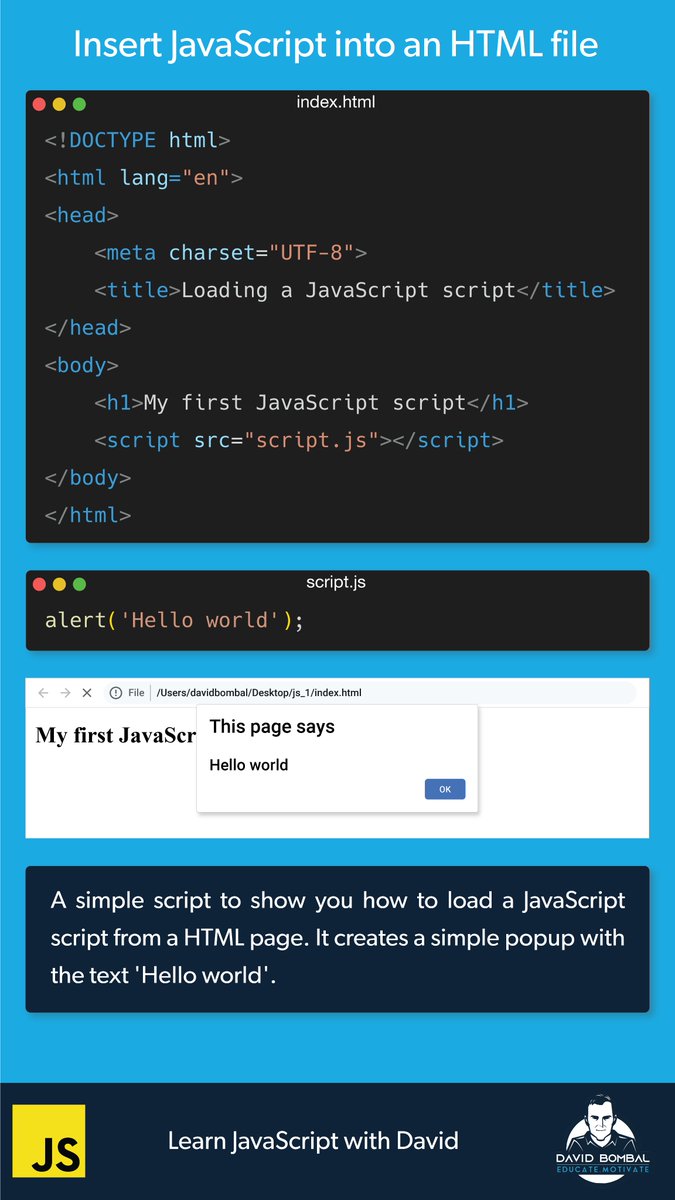 davidbombal's tweet image. Learn JavaScript with me.
#JavaScript #JavaScriptProgramming #JS #WebDev