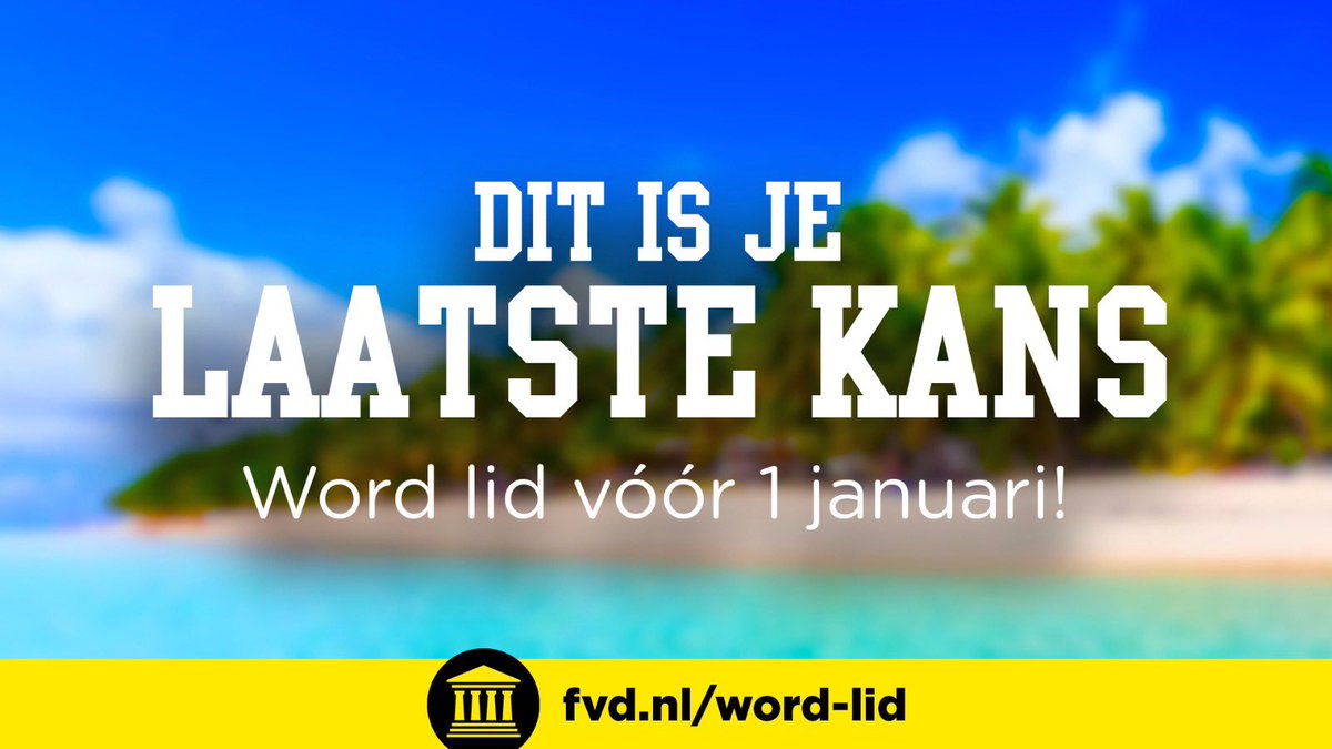 Nog enkele uren om #FVD een zetje te geven en onze campagne met een vliegende start te laten beginnen! Steun onze beweging! Kies voor vrijheid! Word nu lid: fvd.nl/word-lid.