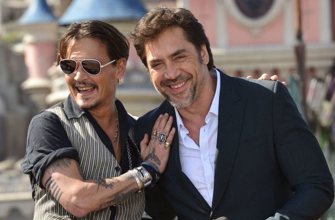 "I not only love Johnny but respect him deeply, and I thank him for being the free and careless little boy he is in his art and the mature and loving man he is in the lives of others - always there when we need him."~ Javier Bardem #JohnnyDepp  #JusticeForJohnnyDepp