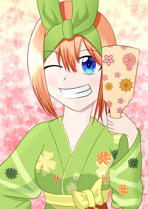 ぷりまるさんがTwitterに投稿した中野四葉(五等分の花嫁)のイラスト。