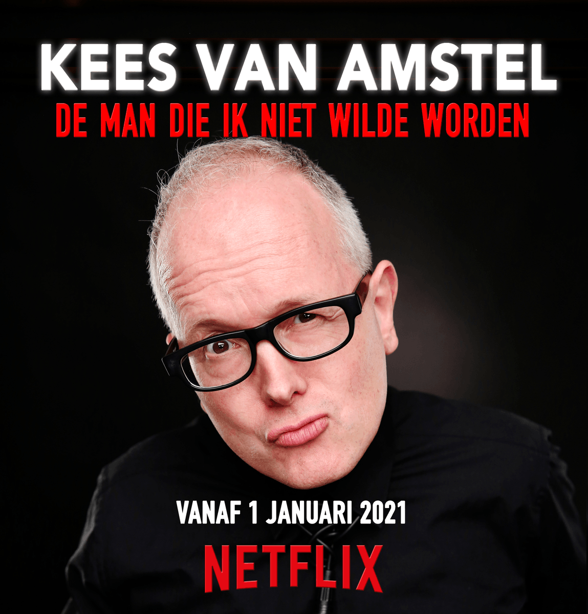 Komt dat zien! ￼📺 Vanaf morgen, 1 januari staat 'De Man Die Ik Niet Wilde Worden' van <a href="/keesvanamstel/">kees van amstel</a> op <a href="/NetflixNL/">Netflix NL</a> ￼ 🎉 #Netflix #Comedy #Cabaret #KeesvanAmstel