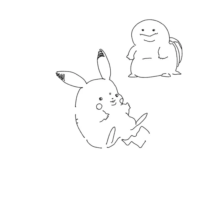 これはこないだ描いた太めポケたゃんです 