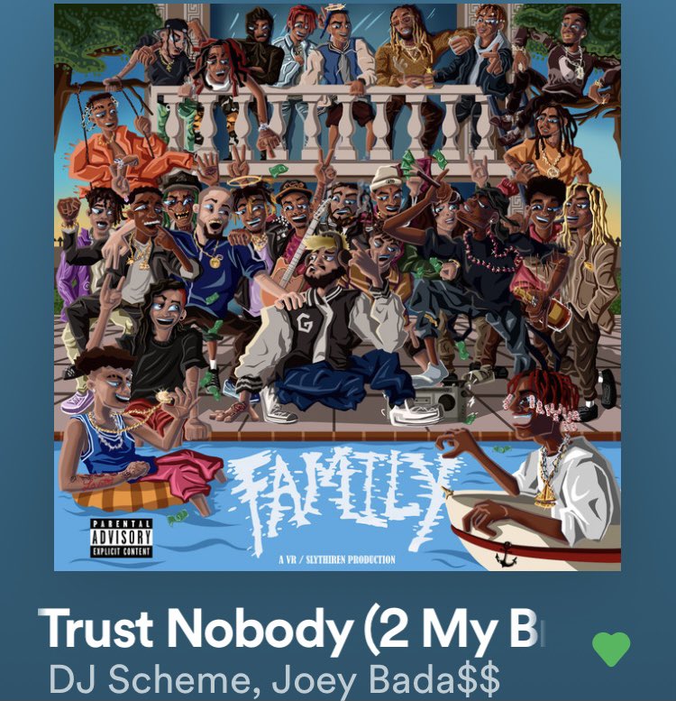 9. Trust Nobody -  @DJSCHEME_ ft  @joeyBADASS (9) this is a great feature as in my opinion it’s the best song on the album as it’s a great and seems like Joey means everything he says in this song also I’m glad that he’s the only rapper or artist on this song.