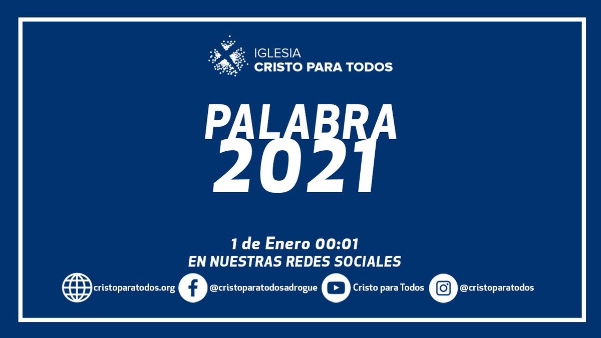 Esta noche, 00:01 arranca el 2021 y vamos a recibir la palabra de este año. #CPT2021
