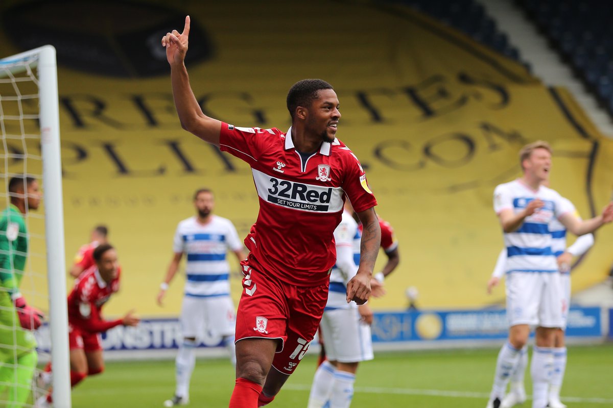 Chuba Akpom scores on his Boro debut at QPR. I think all football photographers want to get the goal and the celebration in the bag.