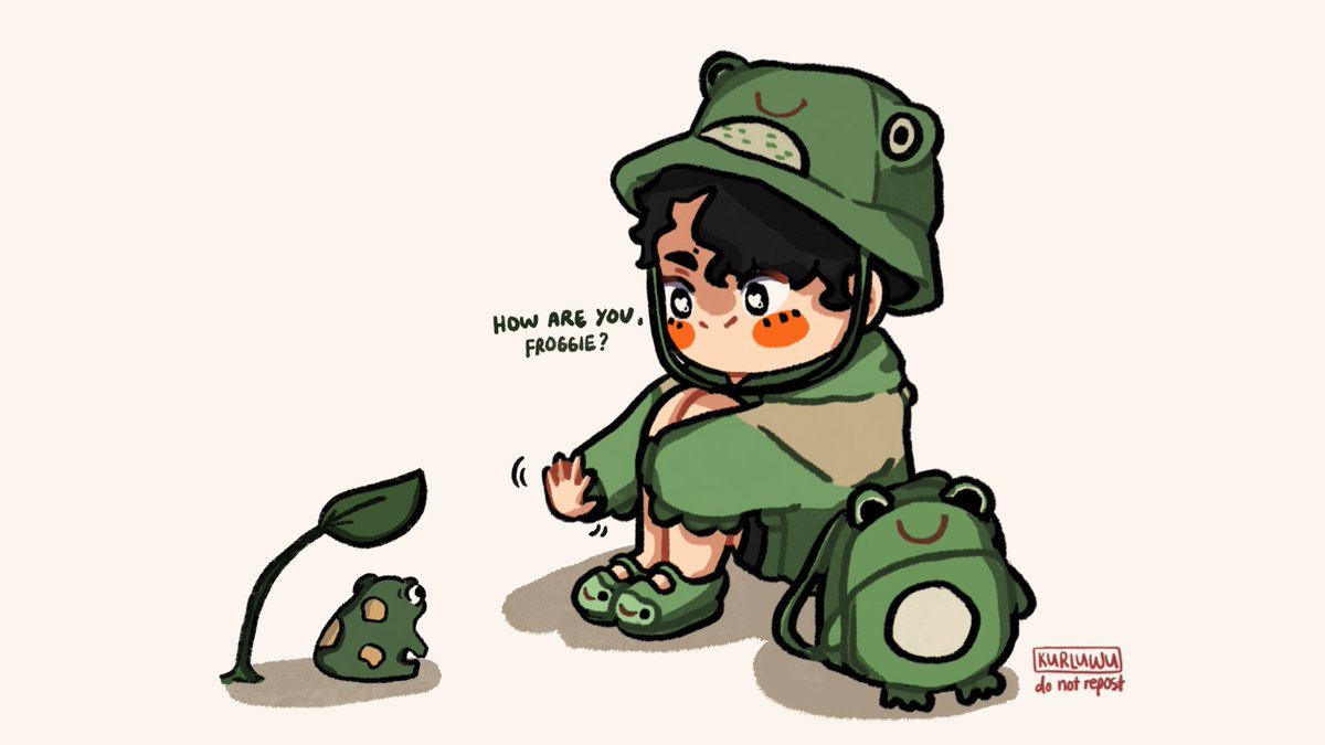 kurluwu's tweet photo. omi made a new friend! 🐸💛 #haikyuu https://t.co/z9YUISNKKl