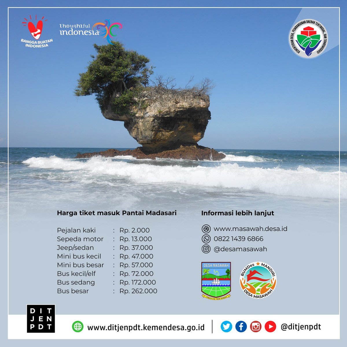 Ditjen_PPDT's tweet photo. Pantai Madasari terletak di Desa Masawah, Kab. Pangandaran menyajikan panorama alam yang sangat mempesona.

Keindahan pantai yang landai berpadu dengan hijaunya pepohonan serta dihiasi dengan batu karang yang unik dengan pulau-pulau kecil dan daratan yang menjorok ke laut. https://t.co/MTxYX8eGUQ