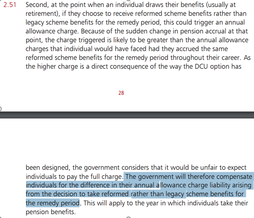 14/ "DCU" - must ensure this fully compensates for AA charges if choosing "reformed" vs "legacy" benefit.And of course a HUGE thank you to the 4500+ people that used  @TheBMA tool to respond to the consultation. Dont waste money on solicitors BTW,  @TheBMA has your back on this.