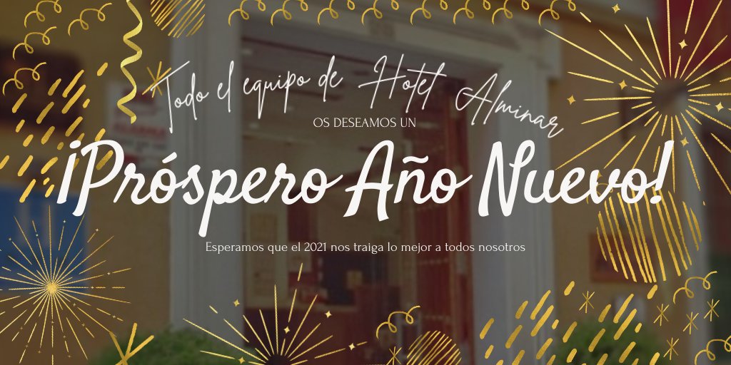 Sin duda, este año ha sido más que difícil pero en el #HotelAlminar nos quedamos con lo bueno de este #Adios2020:
La Esperanza de saber que #LoMejorEstaPorLlegar y la unidad de actuar por el bien de los demás.
Nos vemos en #LaBellaSevilla el 2021
#FelizNocheVieja Feliz Año Nuevo