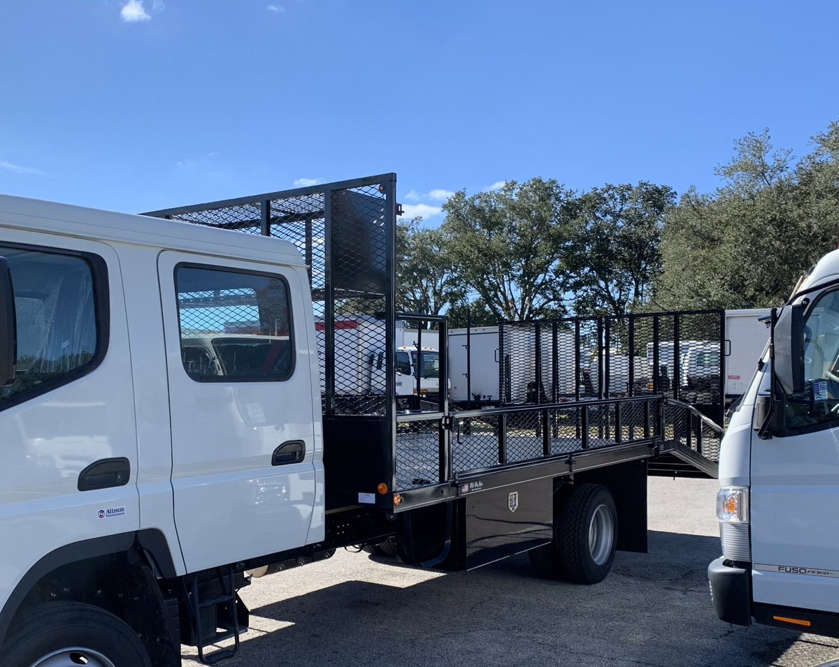 FleetWatkins's tweet photo. Another happy customer. #Landscape body delivered. Miss out on this one? Don’t worry, we have more. #DropDownSides #CoolerRack #Storage #RakeShovelHolder #SplitRamp #LockableTrimmerRack #ToolBox Check us out today at https://t.co/zNpz0pYeCo or call us at 833-928-5167. #Florida https://t.co/Un5dD5qWHw