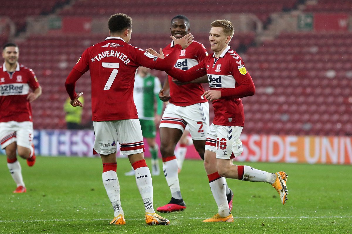 Tav and Duncan Watmore on the day they broke the record of 3 Boro goals within 20 minutes.